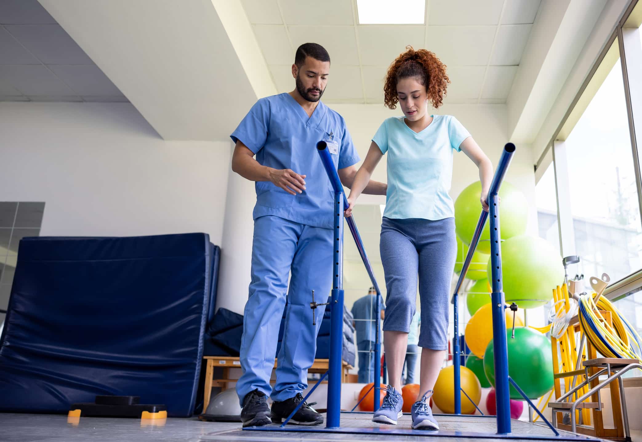 woman completing physical therapy